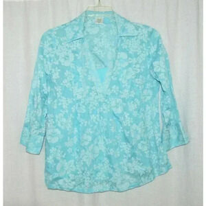 Infinity Maternity Blue Tank Blouse Top Shirt M